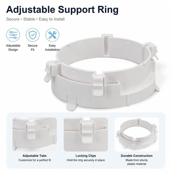 Aircondition Udstødningsslange Stik, ABS, 19cm Diameter, Bærbar Kobling til Midea KY25 KY35