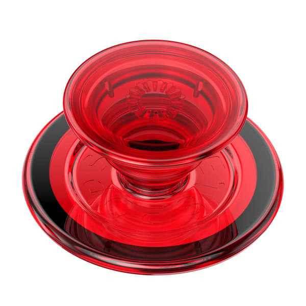 PopGrip för MagSafe, Danger Red Translucent, Magnetiskt Telefonfäste med Adapterring