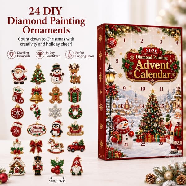 Jul 24-dagars nedräkning adventskalender akryl DIY diamantmålning prydnad B