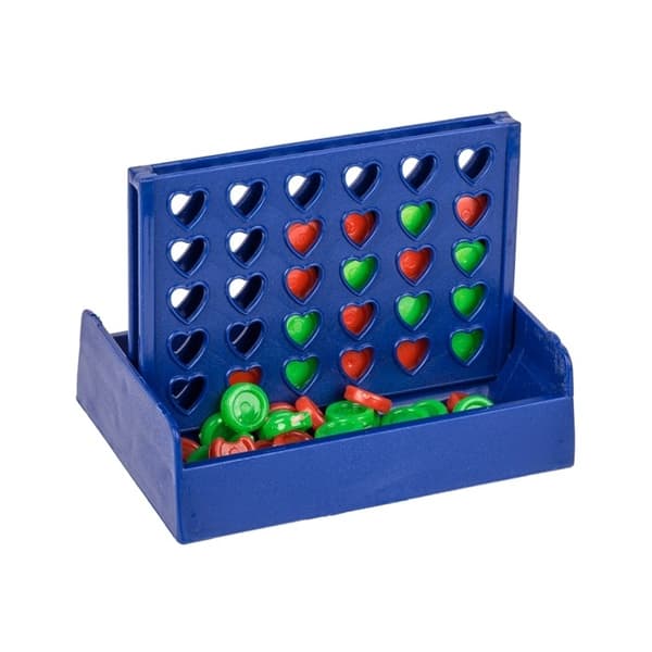 Mini Connect 4 Resespel, 10 cm, Bärbart Strategibrädspel för Barn & Vuxna