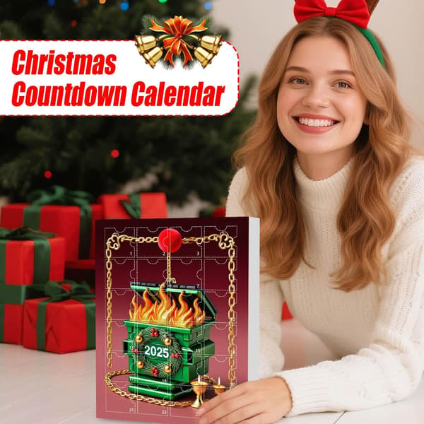 Julepynt Adventskalender Nedtelling 2025, 24-dagers 2D Akryl, Stil D