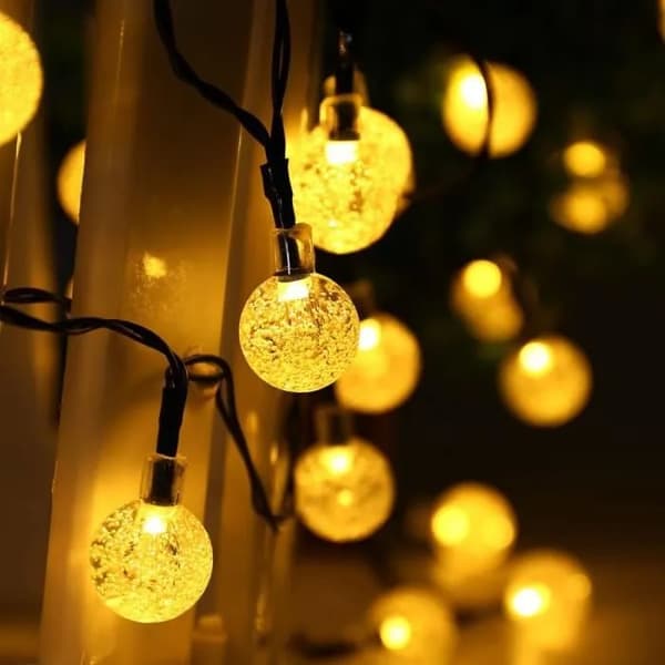 Aurinkokengät 30 LED 6,5 m vedenpitävä, lämmin valkoinen, ulkopuutarhan terassikoriste