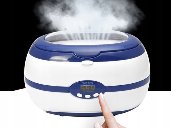 Ultralydsrenser 600 ml, 40 kHz, smykker, ur, manicureværktøj, rustfrit stål, ABS