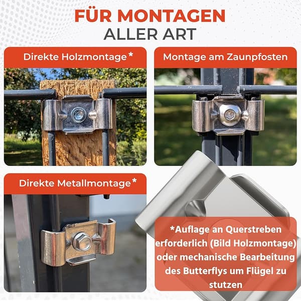 304 Rostfritt Stål Dubbelstångs Nätstaketfäste, Silver, 10-pack, Kraftig