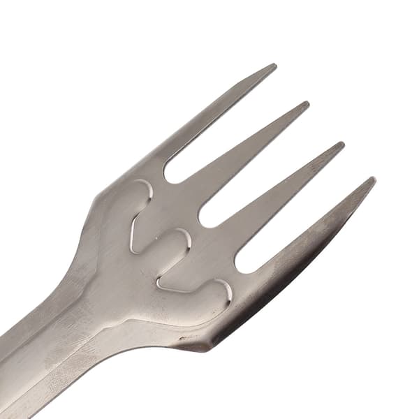 Grillspatula, gaffel og tangsett i rustfritt stål, langt håndtak, multifunksjonell grilltang for camping