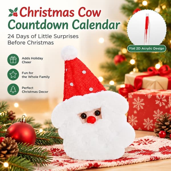 Julko Nedräkningskalender, Akryl 2D Platt, Blind Box L, 24-dagars Adventsdekoration