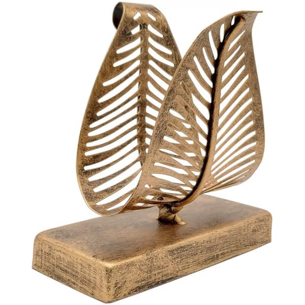 Fritstående servietholder med bladdesign, bronze, jern, 5-pak, bordplade papirhåndklædedispenser