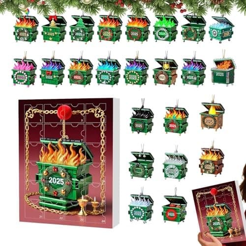 Julepynt Adventskalender Nedtelling 2025, 24-dagers 2D Akryl, Stil D