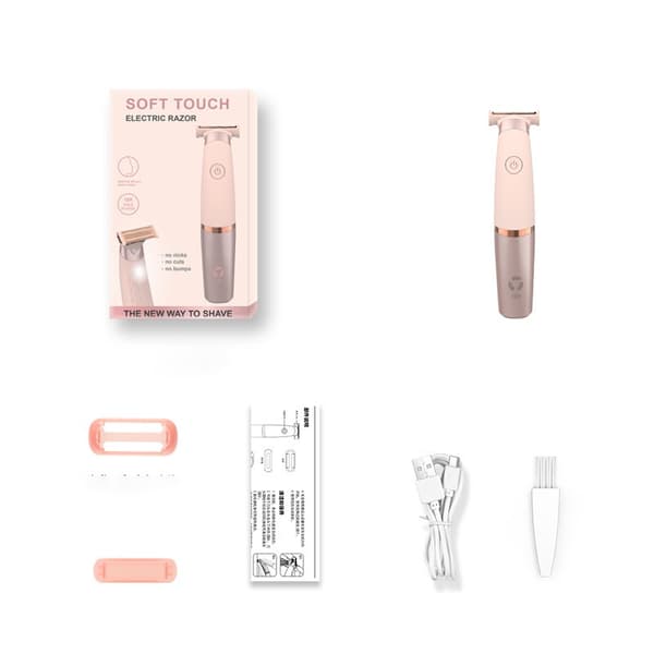Elektrisk barbermaskine epilator hårfjerner til kvinder, trådløs genopladelig, pink, kropstrimmer