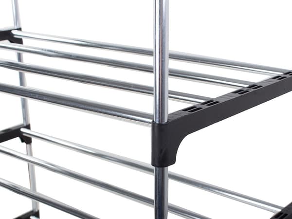 4-etasjes skostativ, rommer opptil 12 par, aluminium, utvidbart, enkel montering