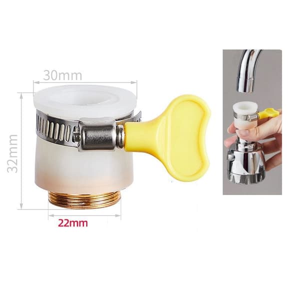 Universell kranadapter, hvit, 15-25 mm, silikon sinklegering rustfritt stål, kjøkken bad