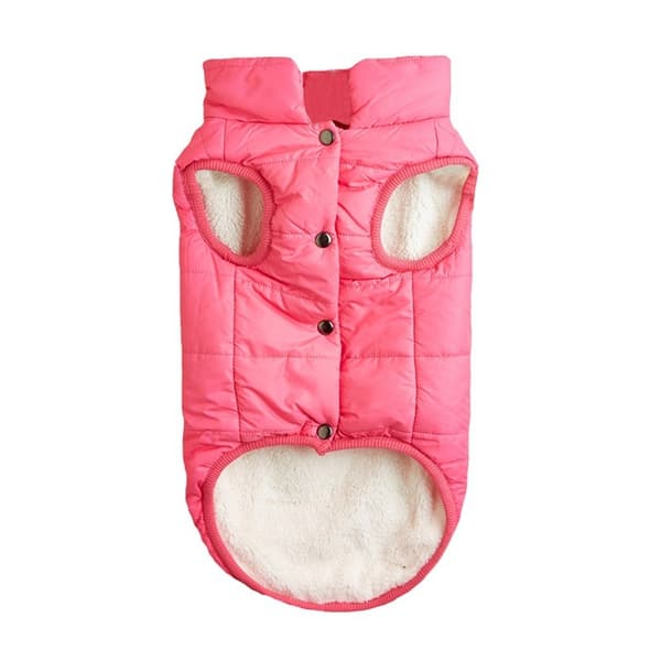 Hundevest i bomull, varm ensfarget knappevest for små og mellomstore hunder
