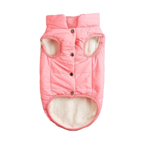 Hundevest i bomull, varm ensfarget knappevest for små og mellomstore hunder