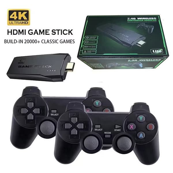 Retro spillekonsol med 10000+ klassiske spil, 4K HD TV-understøttelse, trådløs gamepad