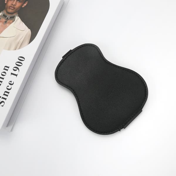 Guitarplekterholder, PU-læder, stor kapacitet, sort, passer til op til 9 plektre Black