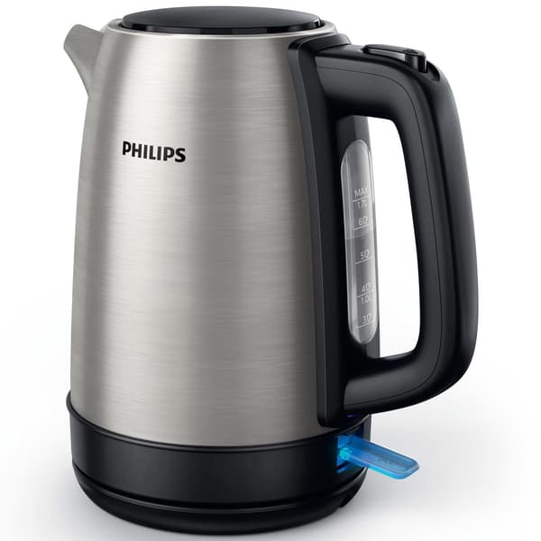 Philips Elkedel HD9350/90, 1,7L, Rustfrit Stål, Hurtig Kogning, Ledningsfri