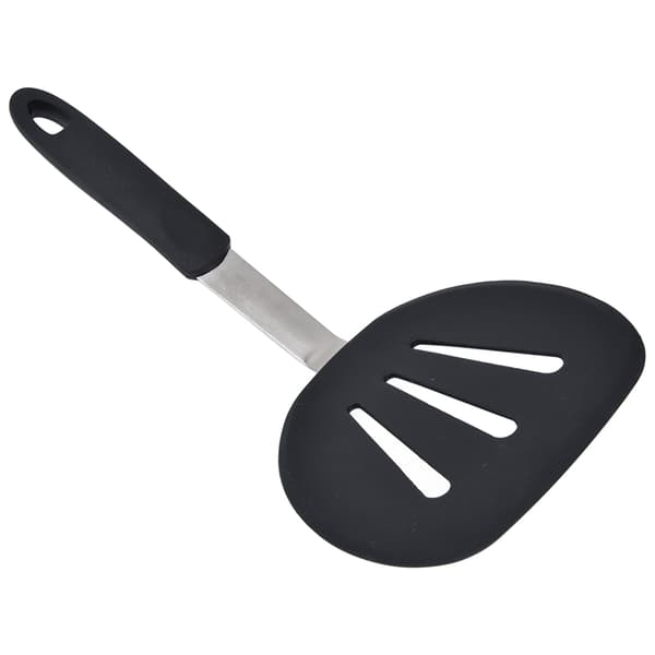 Bred rund silikonspatel, fleksibel, varmebestandig, for pannekaker og egg