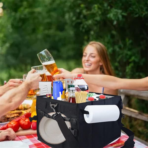 BBQ Grillværktøjstaske - Oxford Polyester Vandtæt Camping Organizer til Køkken- og BBQ-tilbehør