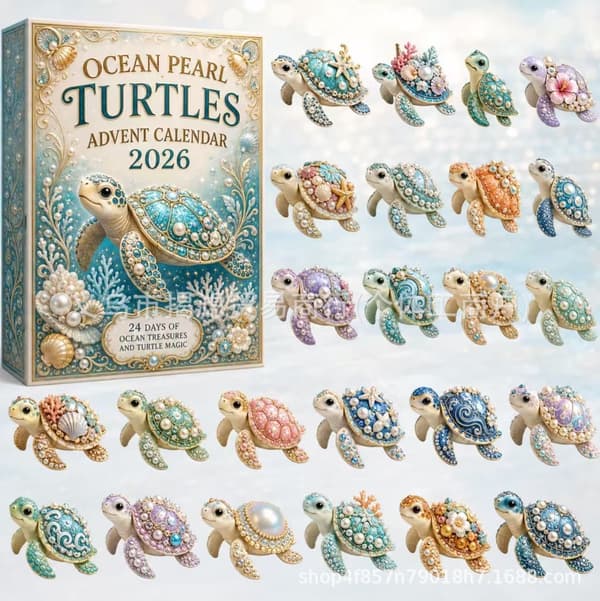 Ocean Pearl Creature Adventskalender, 24-dagars marin hängsmyckessamling blindlåda