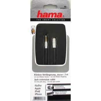 3,5 mm lydforlengelseskabel, 2m, gullbelagt, kompatibel med iPhone, iPad, MP3