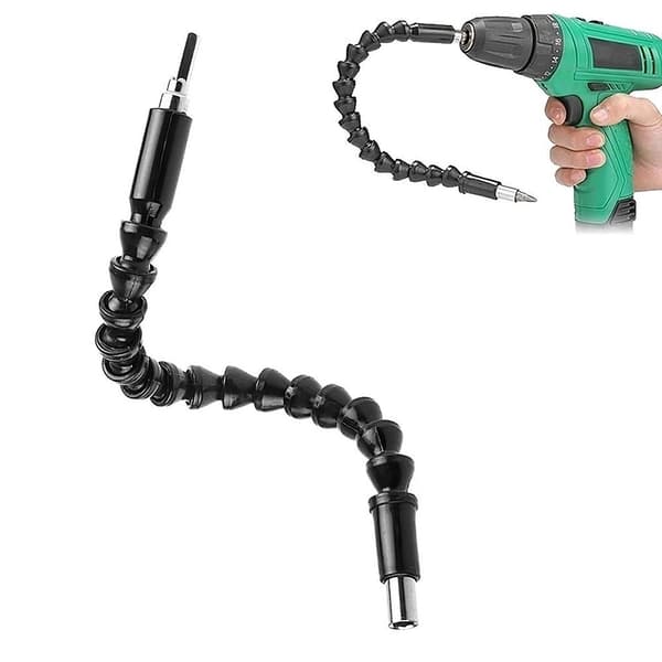 Fleksibel borforlenger, 30 cm, for batteridrill, tilbehør for trange rom