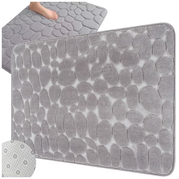 Skridsikker bademåtte, blød absorberende, 80x50 cm, grå, hurtigtørrende, skridsikker Grey