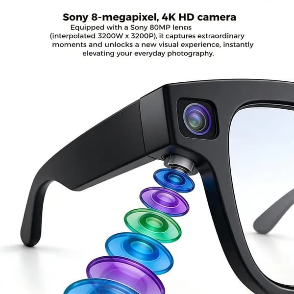 Smarte videoglass med HD-kamera og Bluetooth-tilkobling