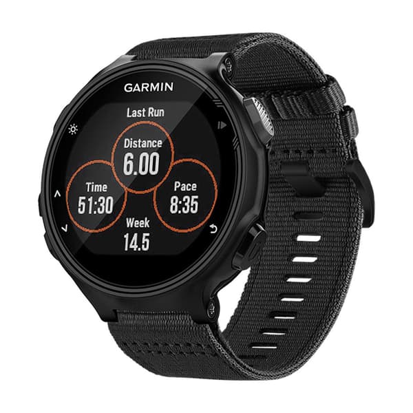 Nylon Urrem til Garmin, Sort, Justerbar, 13-21 cm Håndled