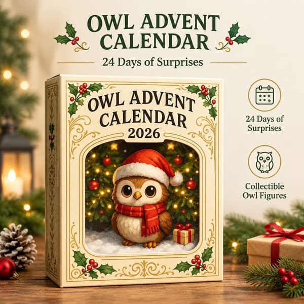 24 dager Uglefigur Blind Box Julekalender, PVC Samleobjekt Uglefigur, Nedtelling til jul 3D