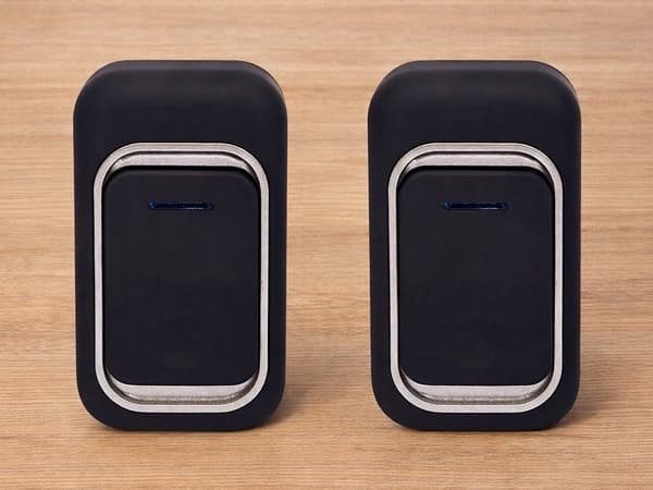 Trådløs dørklokke 150m rekkevidde, 2 knapper, LED, 38 melodier, vanntett, plug-in mottaker
