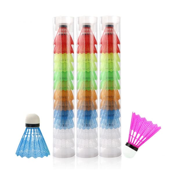 Nylon Badmintonbollar 12-pack, PVC-skum, Stabil Flygning, Inomhus Utomhusträning