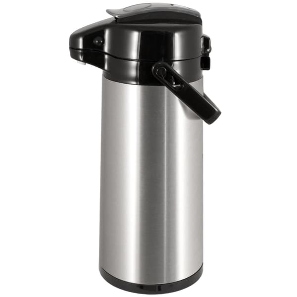 Glassforet pumpetermos, 1,9L, rustfritt stål, børstet, drikkedispenser
