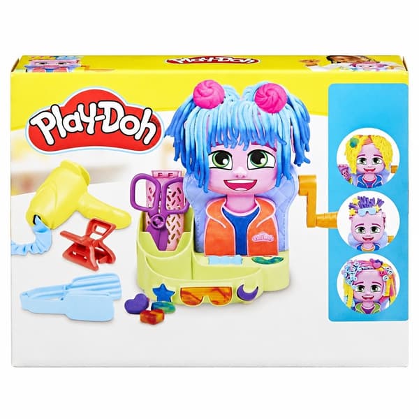 Play-Doh Hårstylingsalon Legesæt, Stylingtilbehør, Hårtørrer, Mohawkform, 340 g