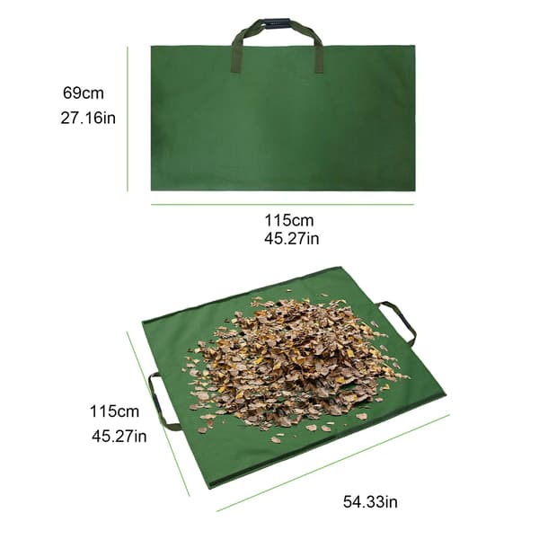 Stor Kapacitet Havebladopsamlingspose, 115x69cm, til Haveplæne Grene Affald