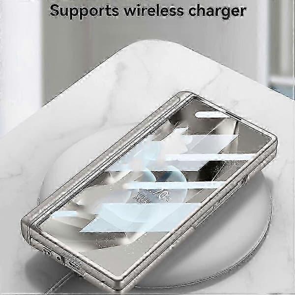 Magnetisk telefondeksel Full Armor Hard Case for Samsung Galaxy Z Fold 6 Titanium Gray