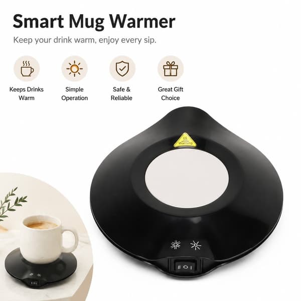 USB-drevet kopvarmer og -køler, elektrisk kaffevarmeplade, maks. 65°C