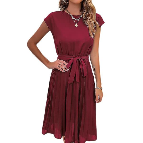 Elegante sommerkjoler til damer WINE-RED XXL
