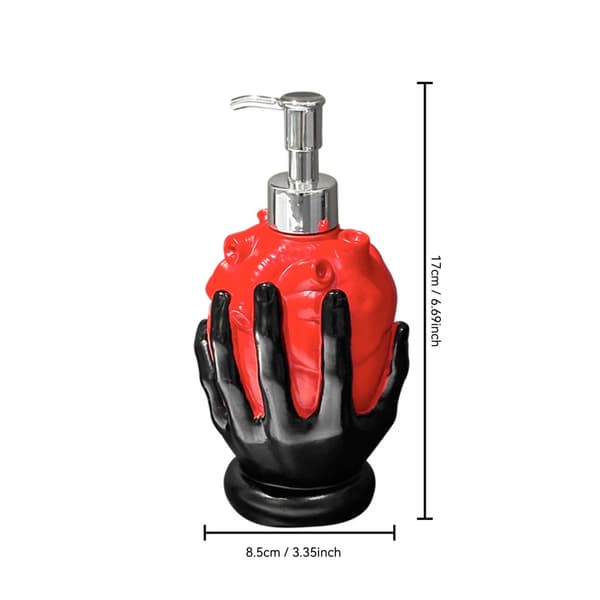 Anatomisk Hjerte Såpedispenser, Svart Gotisk Håndpumpeflaske, Resin Halloween-dekor Black