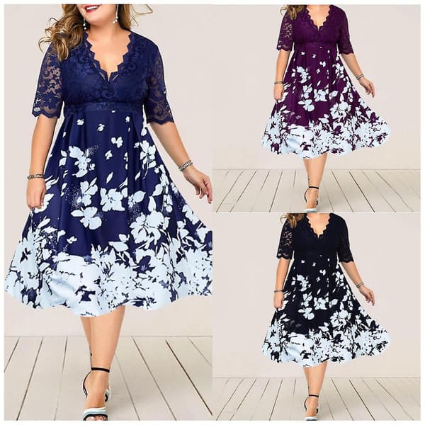 Line Plus -kokoinen mekko Vem Lace BLACK 3XL