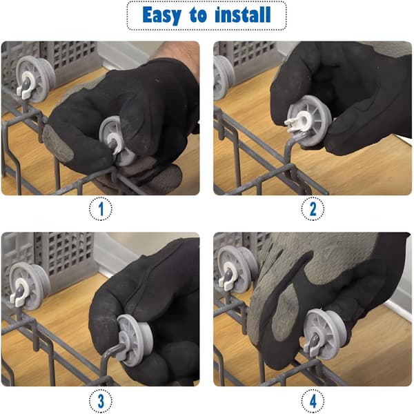 Diskmashinshjul Nedre Korg Ersättning, 8-pack, Passar till Diskmaskin, Slitstark Plast
