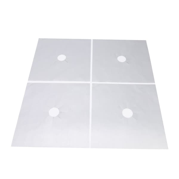 Spisbrännarskydd, silver, 27x27cm, PTFE non-stick, gasspis skyddsdynor, 4-pack