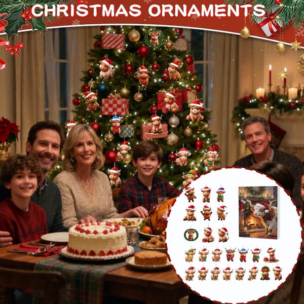 Julkalender 24-dagars 2D Akryl Nedräkning till Jul, Stil B