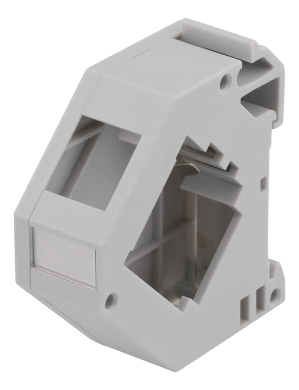 DIN-skinne Keystone-holder, grå, plast, skjerming
