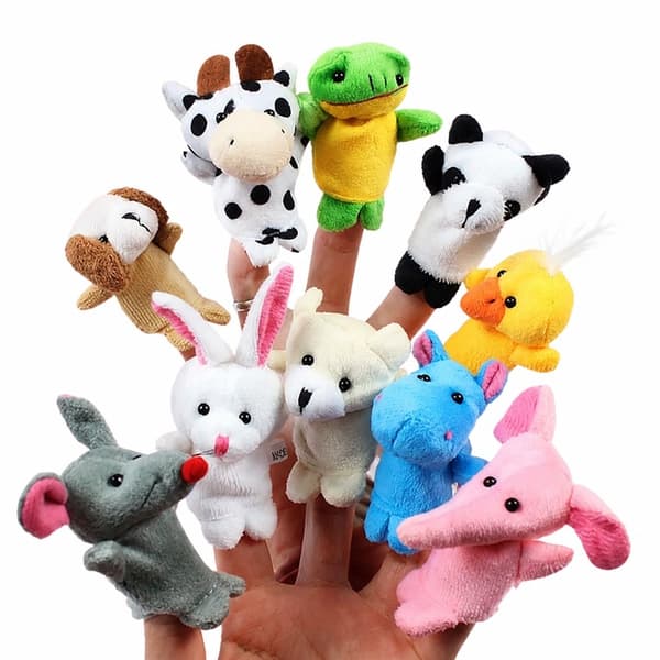 Mjuka plyschfingerdockor, 10-pack, kreativa berättarleksaker för barn