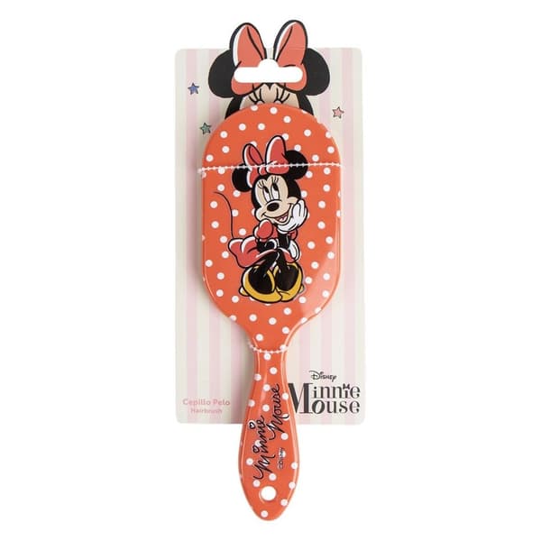 Disney Minnie Mouse hårbørste, 20 cm, lyserød, pigget, udfiltringsbørste til børn