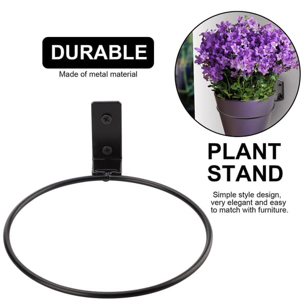 Vikbar väggmonterad blomkrukshållarring, 18 cm, stöd för hängande blomkorg