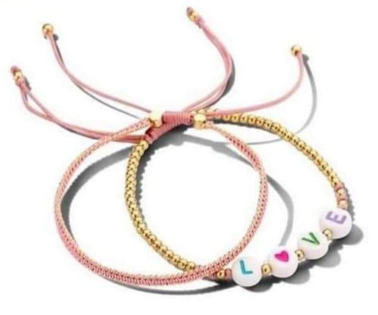 Victoria Pearl Love Armbåndssæt, Justerbart, Rustfrit Stål