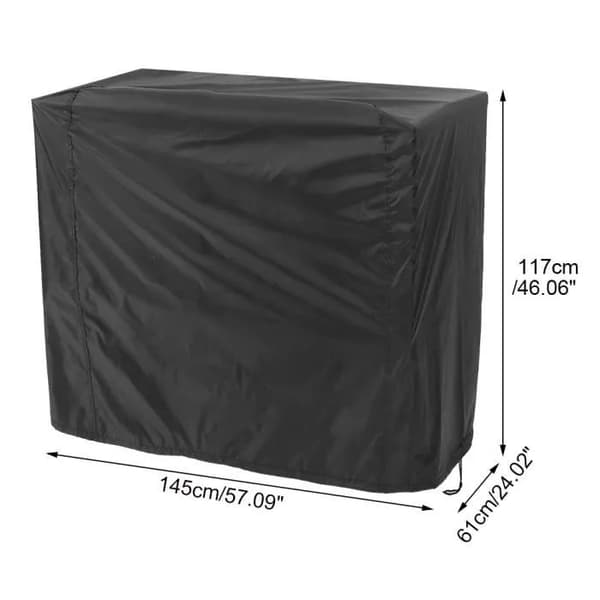 Vandtæt BBQ Grillovertræk, Sort, 145x61x117cm, Kraftig Polyester, Udendørs Beskytter