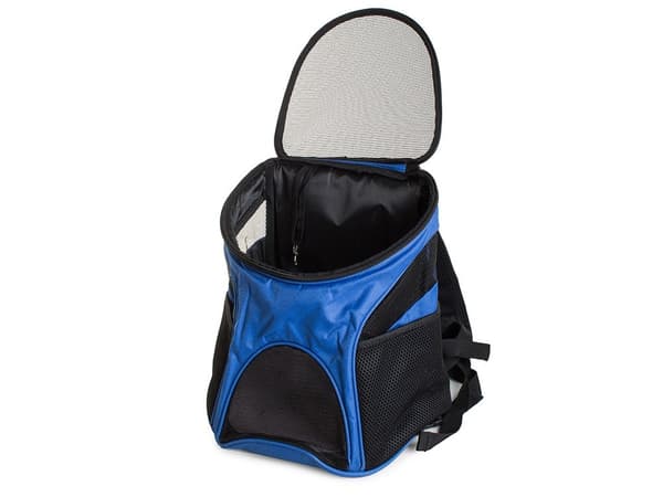 Kæledyrsrygsæk til katte og hunde, blå, nylon, justerbare stropper, ventileret Blue