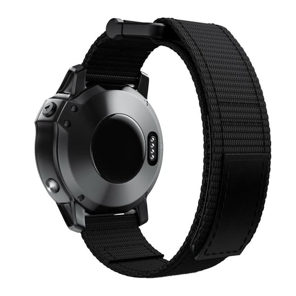22 mm nylonurrem til Garmin Fenix 5/6/7 Forerunner Approach, sort Black